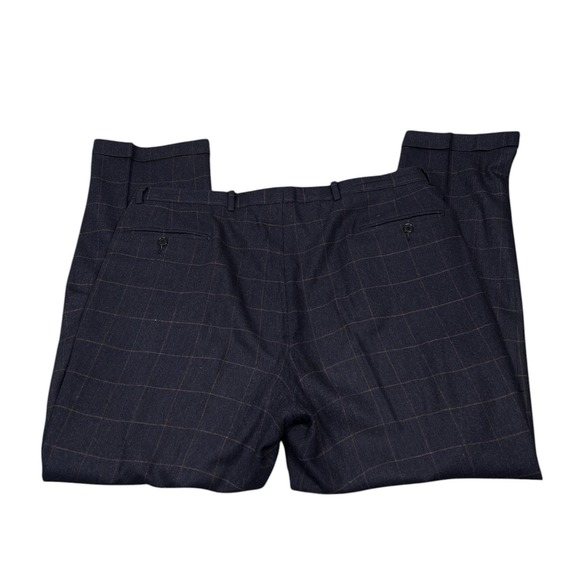 Bergdorf Goodman Cantarelli Suit Men Navy Blue Windowpane Cashmere 42R 38X30 - Picture 10 of 12